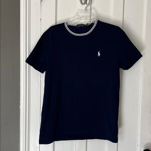 Ralph Lauren Navy Blue Short Sleeve Tee with White Polo Logo